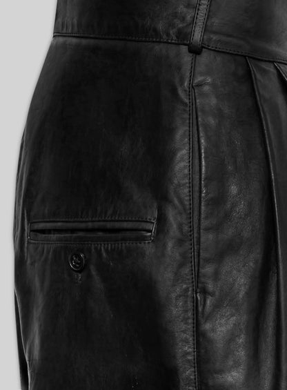 Pleated Leather Shorts Style # 363