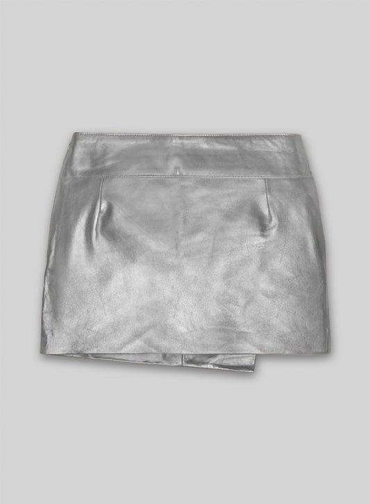 Plum Leather Skirt - # 441