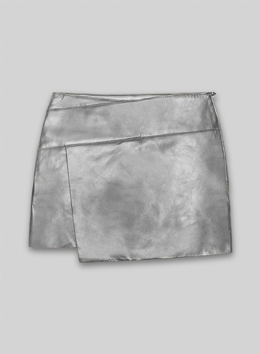 Plum Leather Skirt - # 441