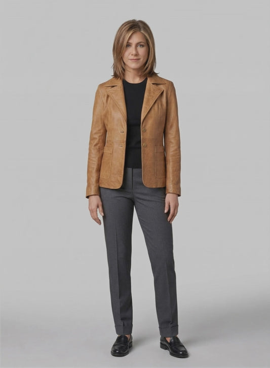 Jennifer Aniston Friends Season 5 Leather Blazer