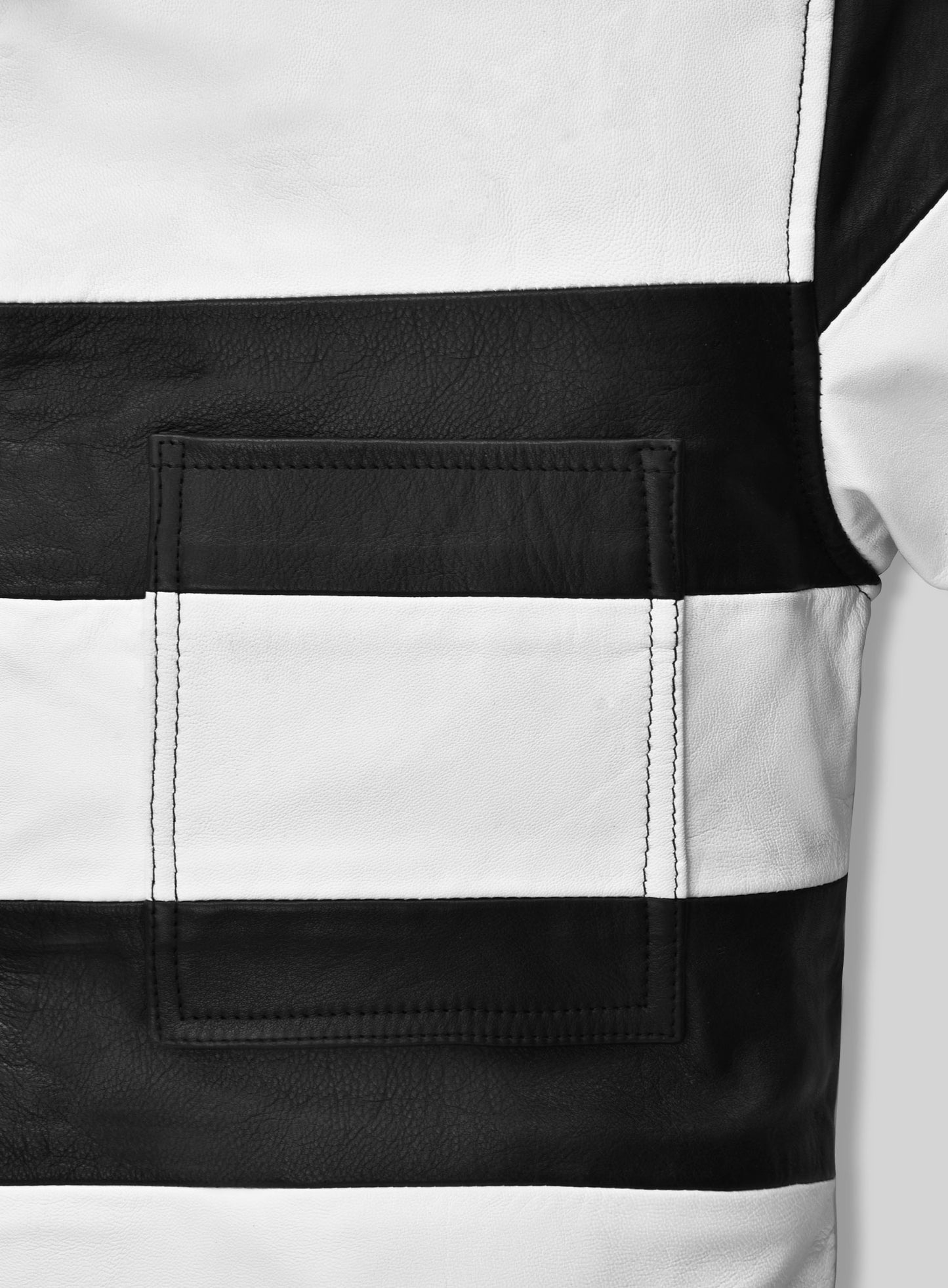 Prison Stripe Leather Jacket