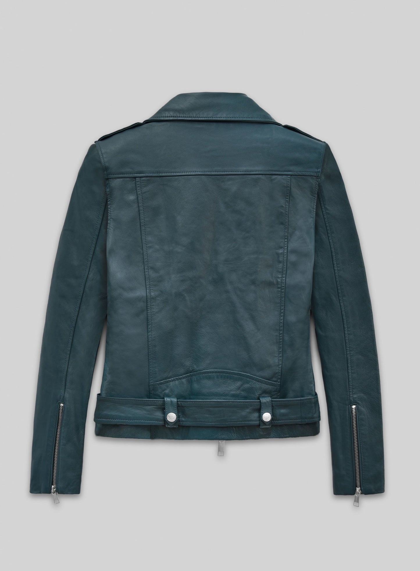 Prussian Blue Washed & Wax Jessica Alba Leather Jacket #2