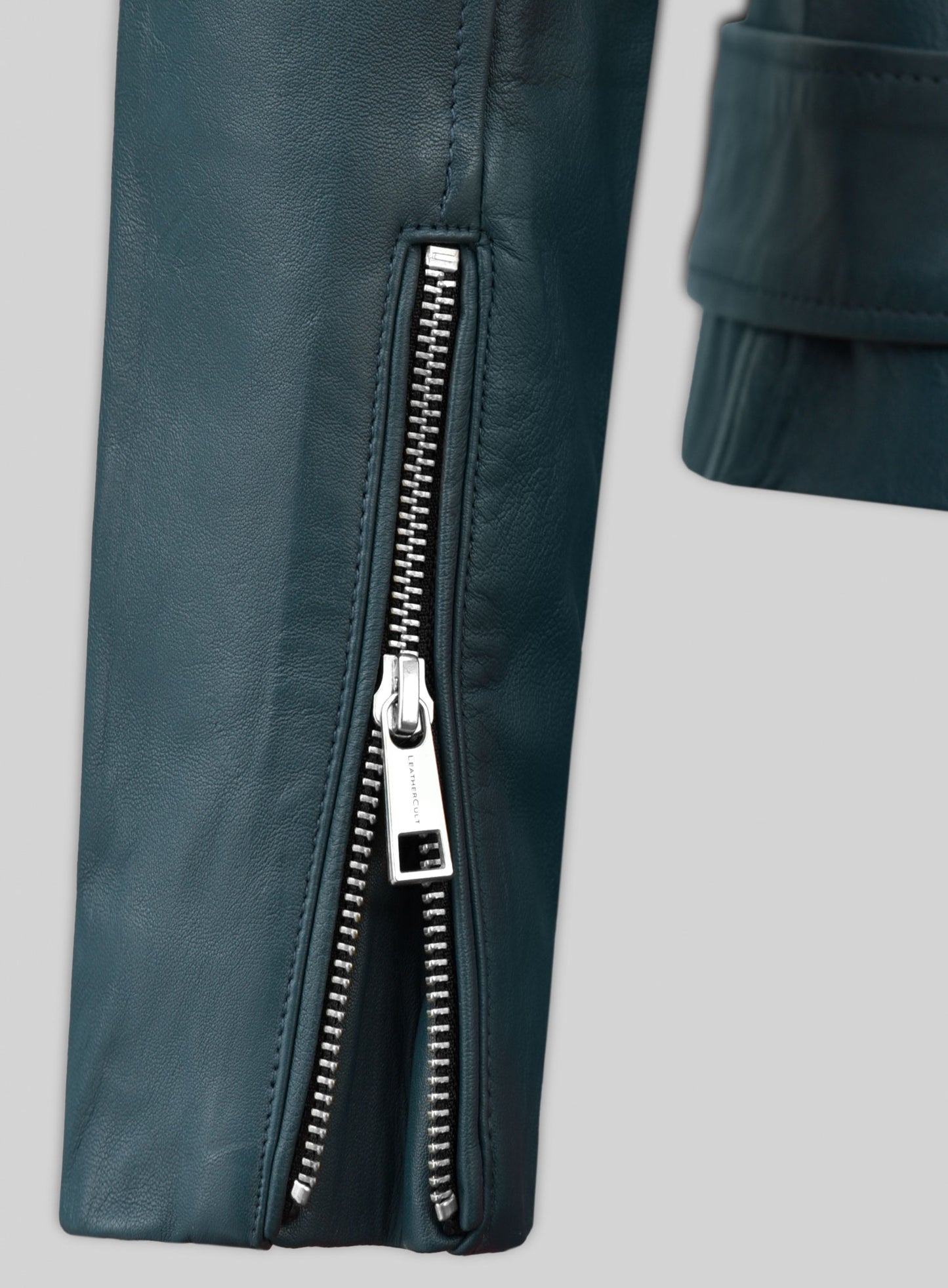 Prussian Blue Washed & Wax Jessica Alba Leather Jacket #2