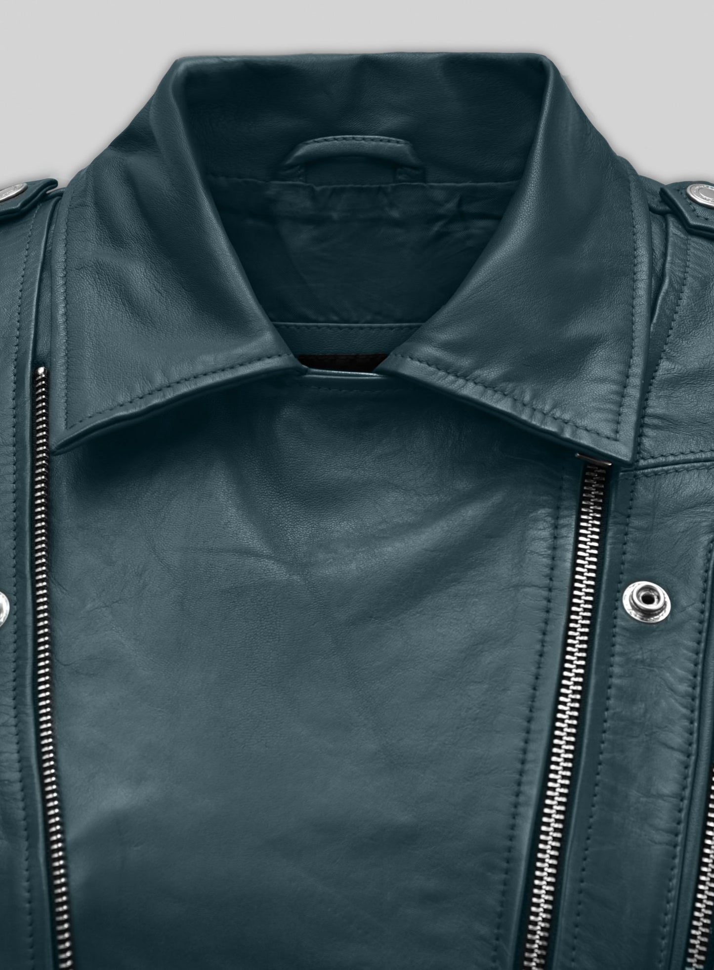 Prussian Blue Washed & Wax Jessica Alba Leather Jacket #2
