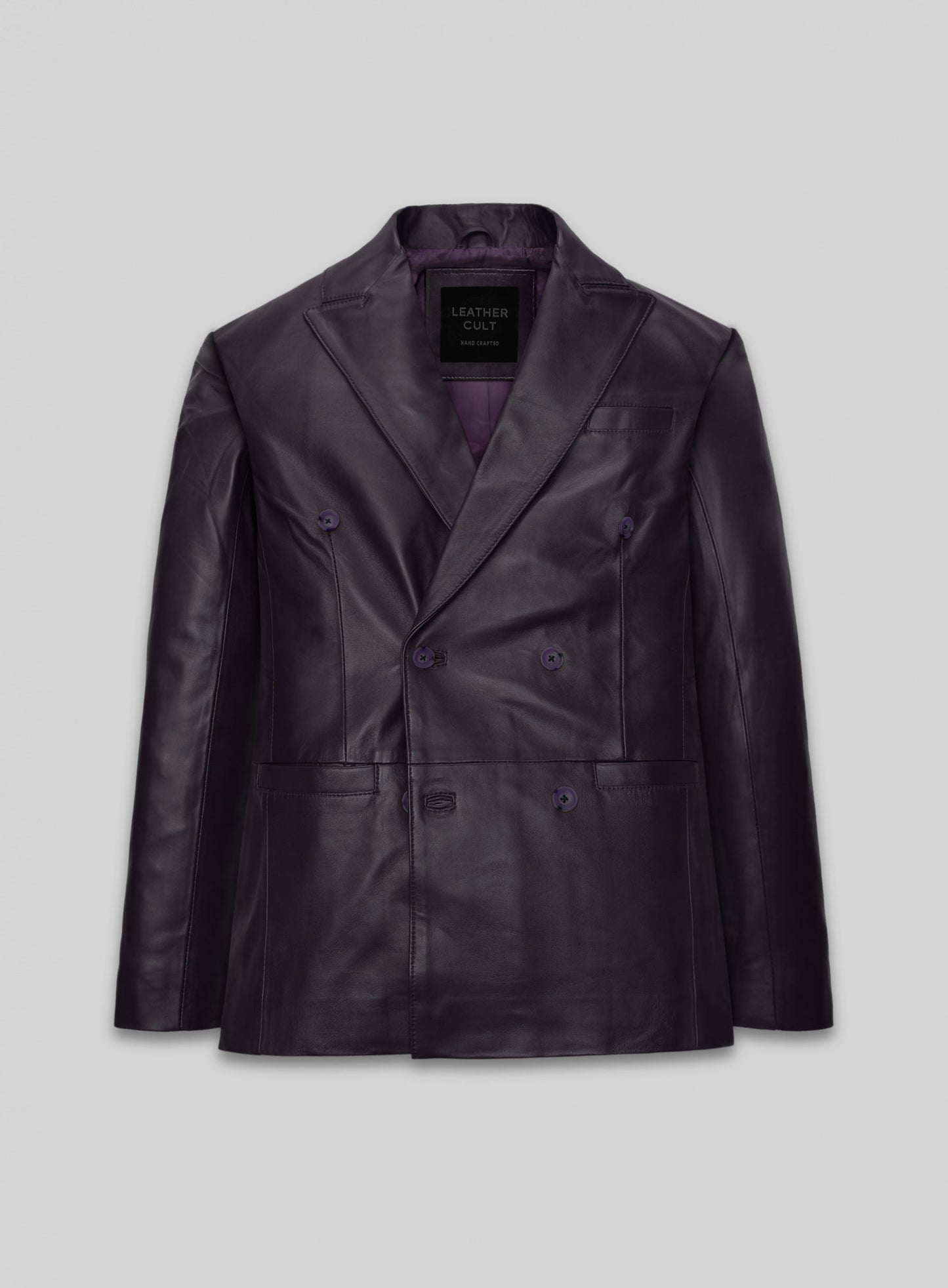 Purple Hampton Leather Blazer