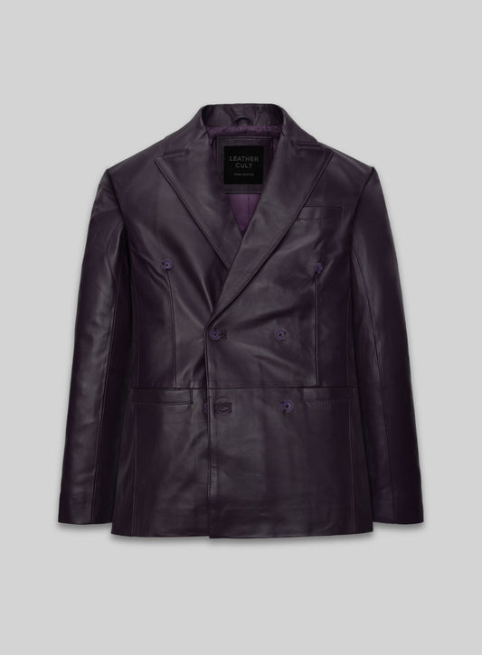 Purple Hampton Leather Blazer