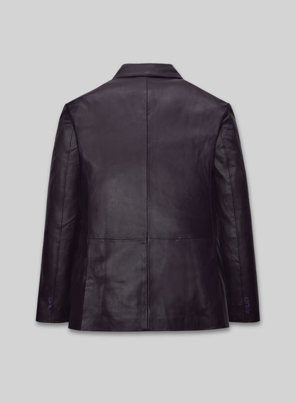 Purple Hampton Leather Blazer