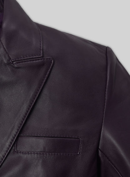 Purple Hampton Leather Blazer