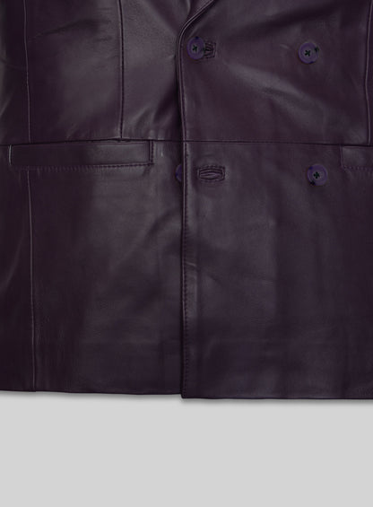 Purple Hampton Leather Blazer