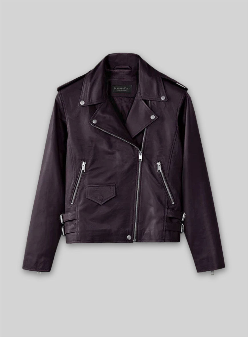 Purple Hilary Duff Leather Jacket #3