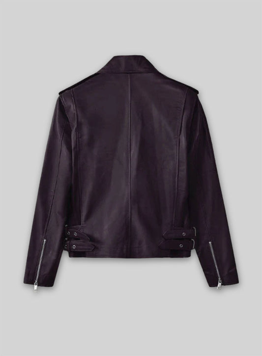Purple Hilary Duff Leather Jacket #3