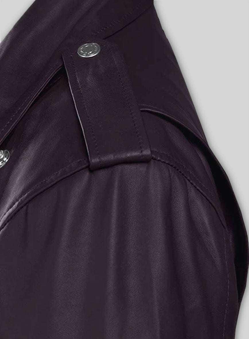 Purple Hilary Duff Leather Jacket #3