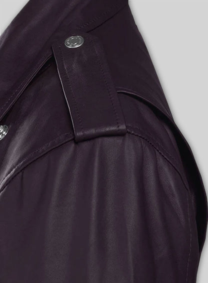 Purple Hilary Duff Leather Jacket #3