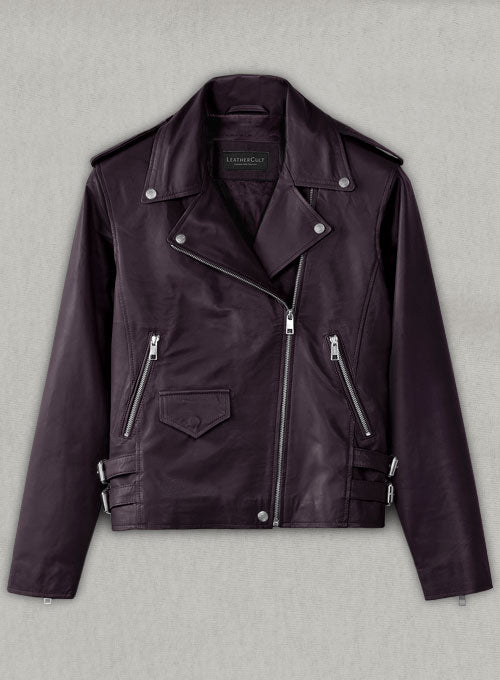 Purple Hilary Duff Leather Jacket #3 - LeatherCult