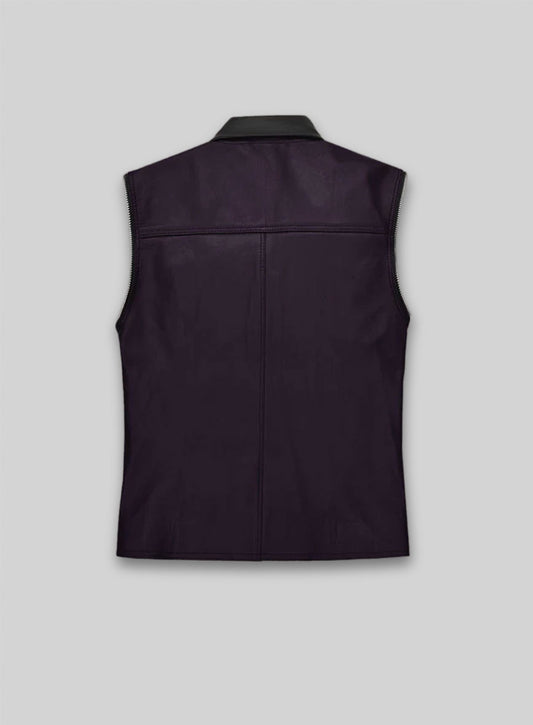 Purple Leather Vest # 336
