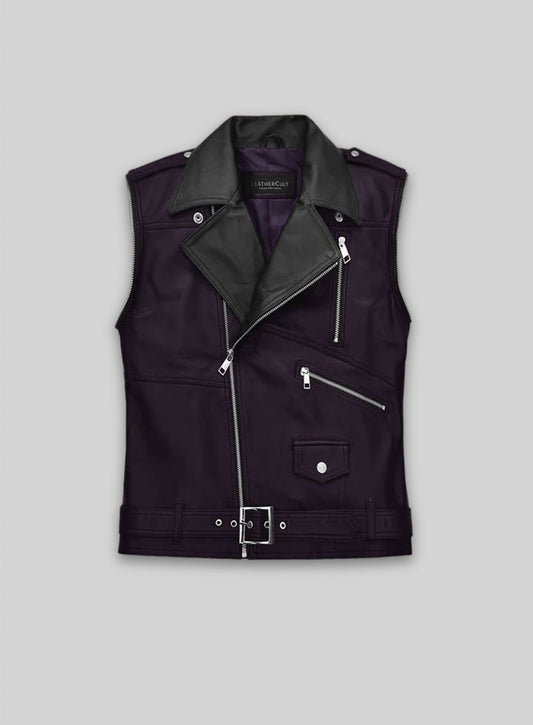 Purple Leather Vest # 336