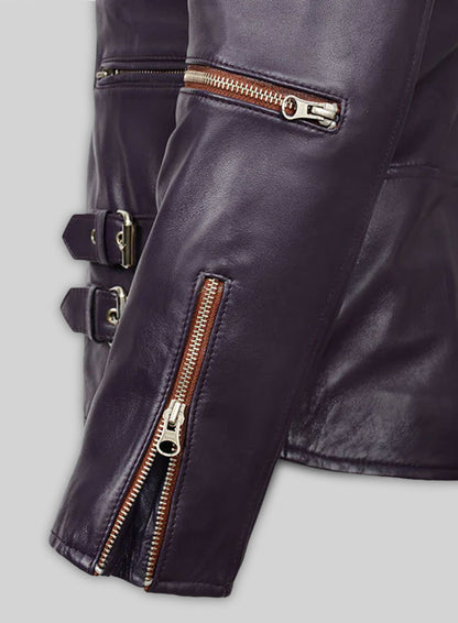 Purple Leather Jacket # 903
