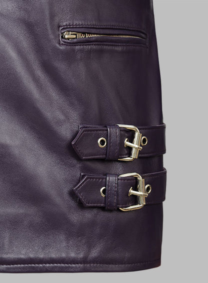 Purple Leather Jacket # 903 - LeatherCult