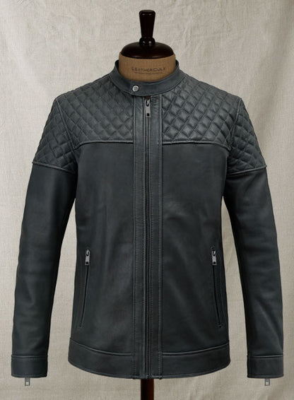 Quilted Panel Leather Jacket - LeatherCult
