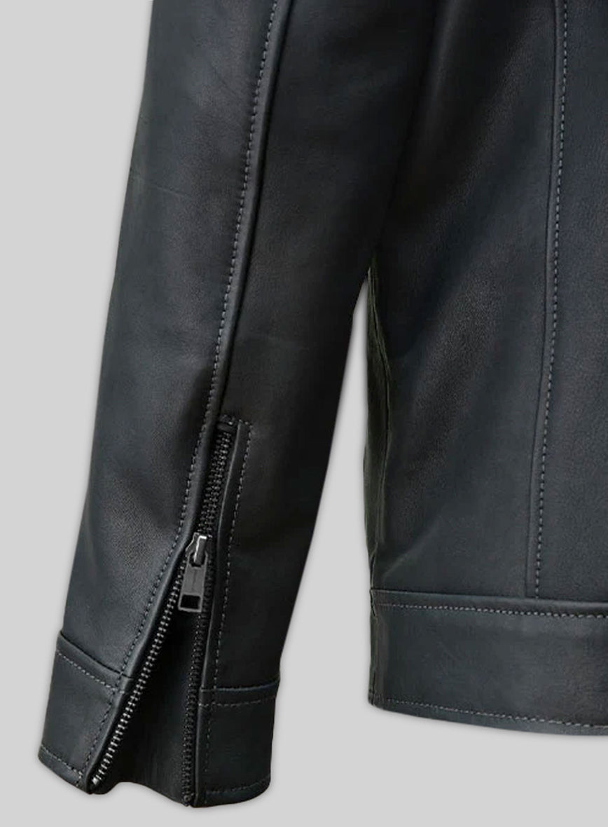 Quilted Panel Leather Jacket