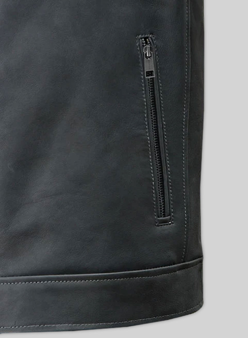 Quilted Panel Leather Jacket