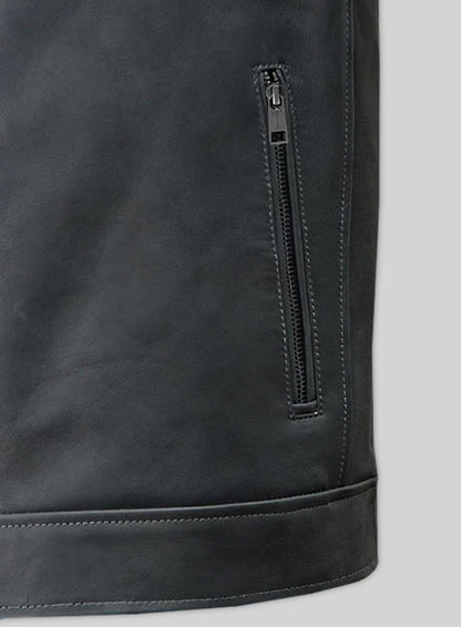 Quilted Panel Leather Jacket