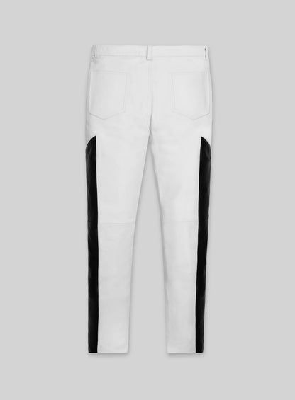Racer Stripe Leather Jeans