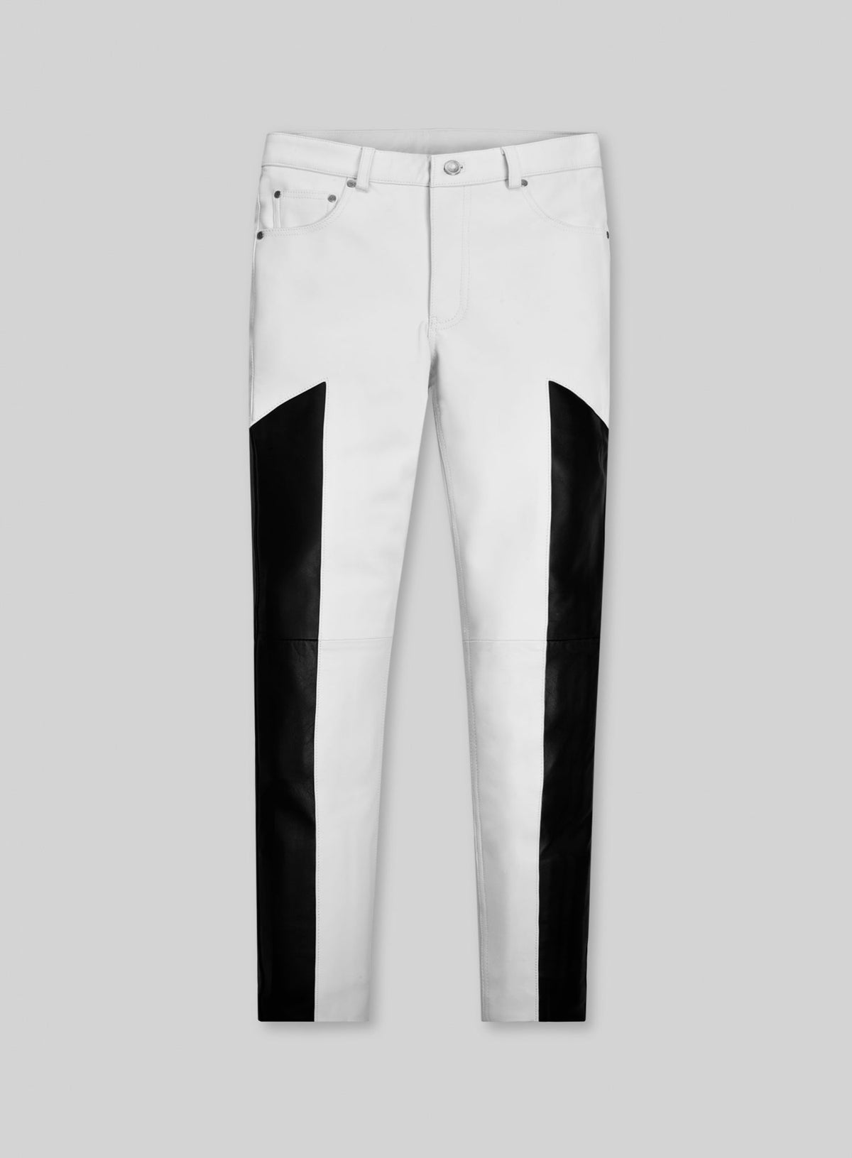 Racer Stripe Leather Jeans