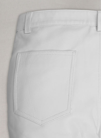 Racer Stripe Leather Jeans - LeatherCult
