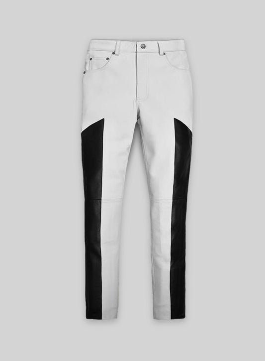 Racer Stripe Leather Jeans