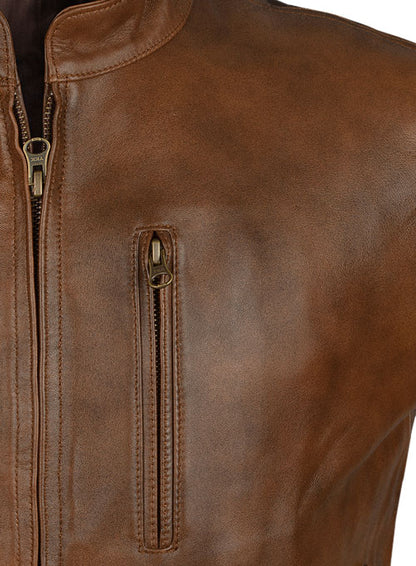 Spanish Brown Rampage Dwayne Johnson Leather Jacket - LeatherCult