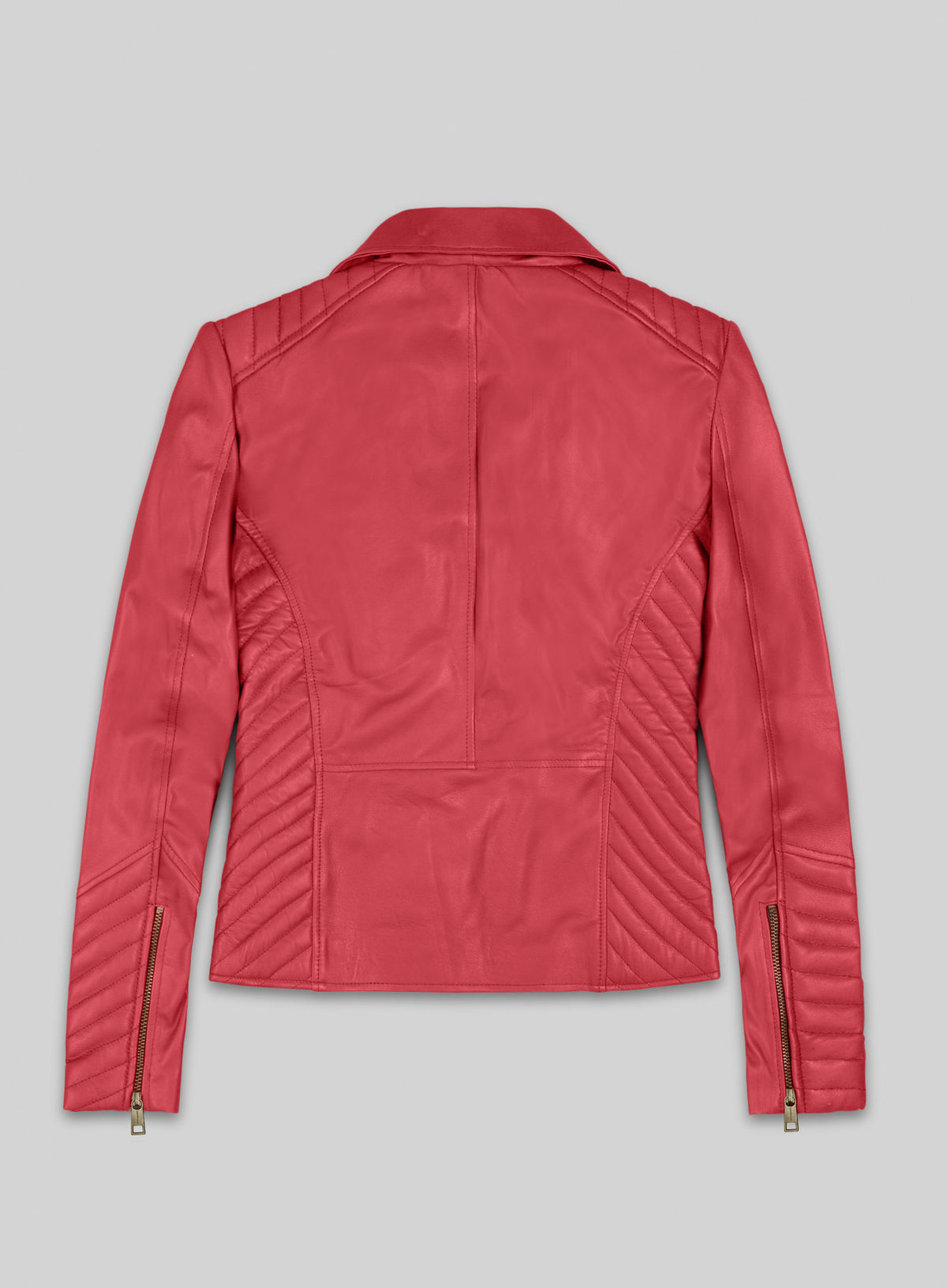 Raspberry Red Oxley Lambskin Leather Biker Jacket