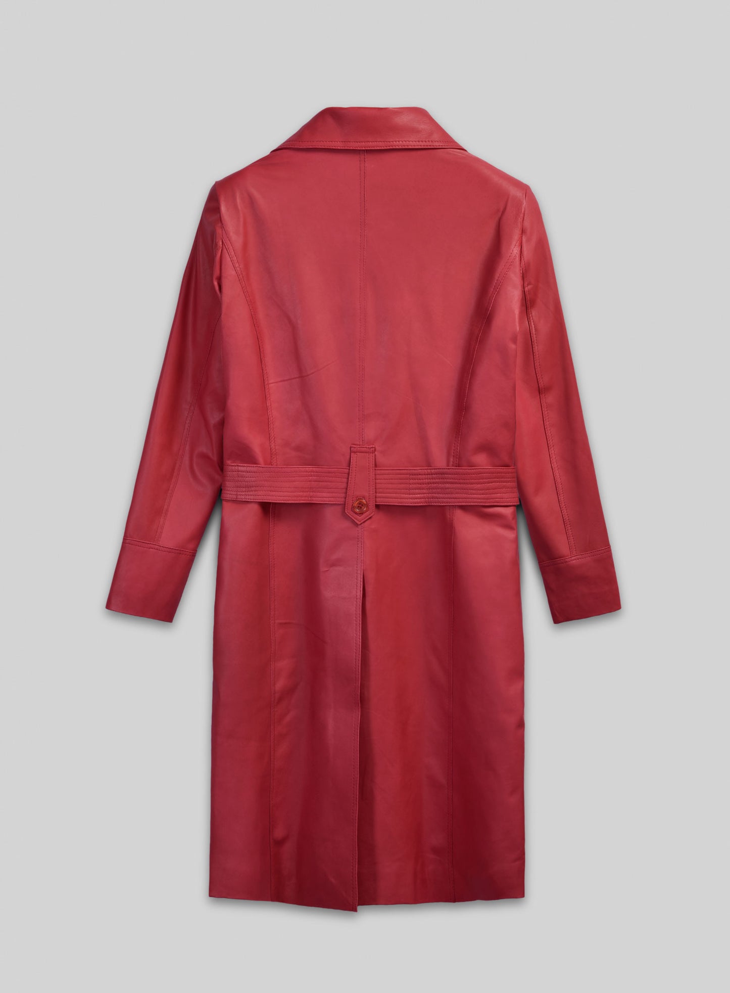 Raspberry Red Rita Ora Lambskin Leather Long #2