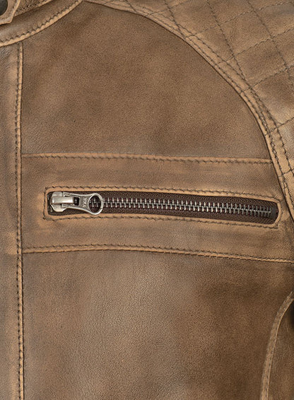 Rubbed Espanol Timber Brown Leather Jacket # 653 - LeatherCult