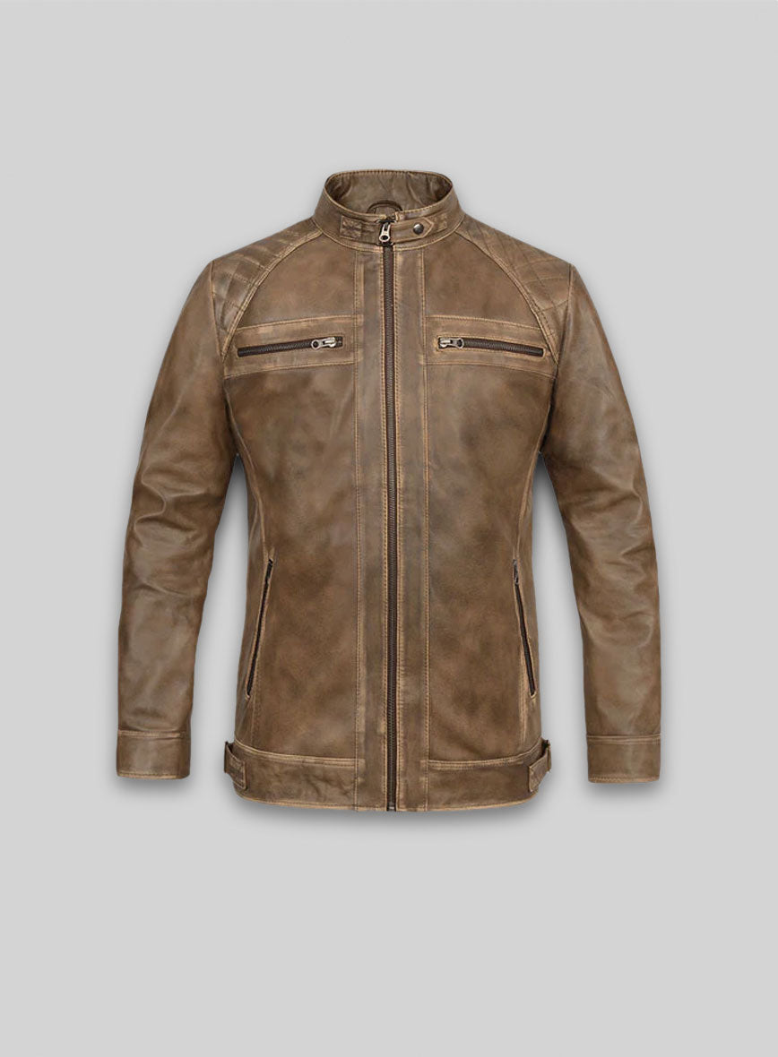 Rubbed Espanol Timber Brown Leather Jacket # 653