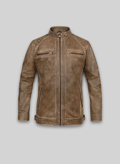 Rubbed Espanol Timber Brown Leather Jacket # 653