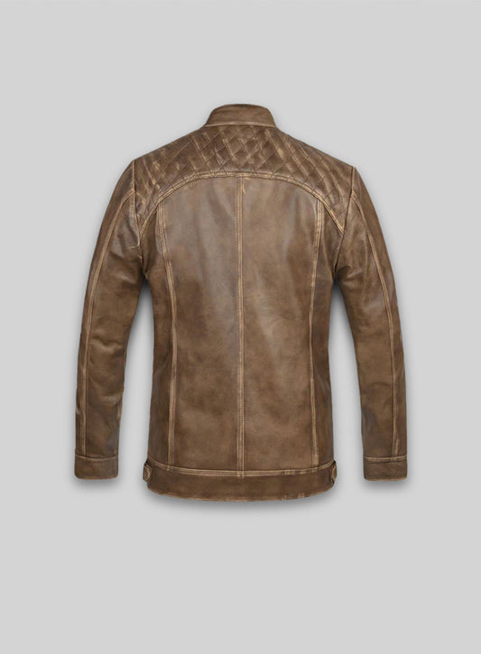 Rubbed Espanol Timber Brown Leather Jacket # 653