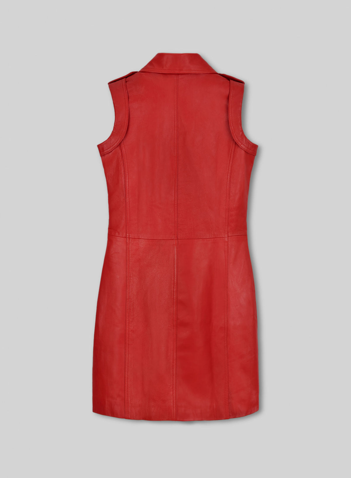 Red Motivated Biker Leather Dress #772