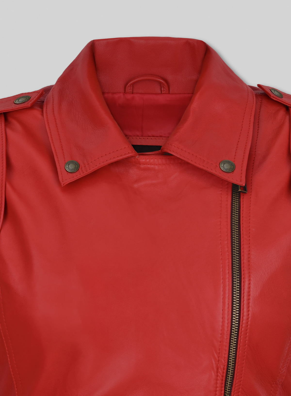 Red Motivated Biker Leather Dress #772
