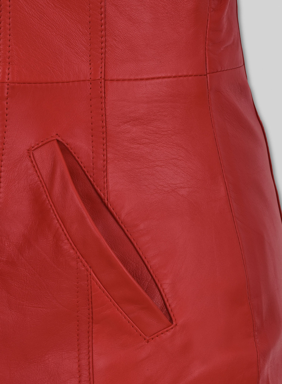 Red Motivated Biker Leather Dress #772
