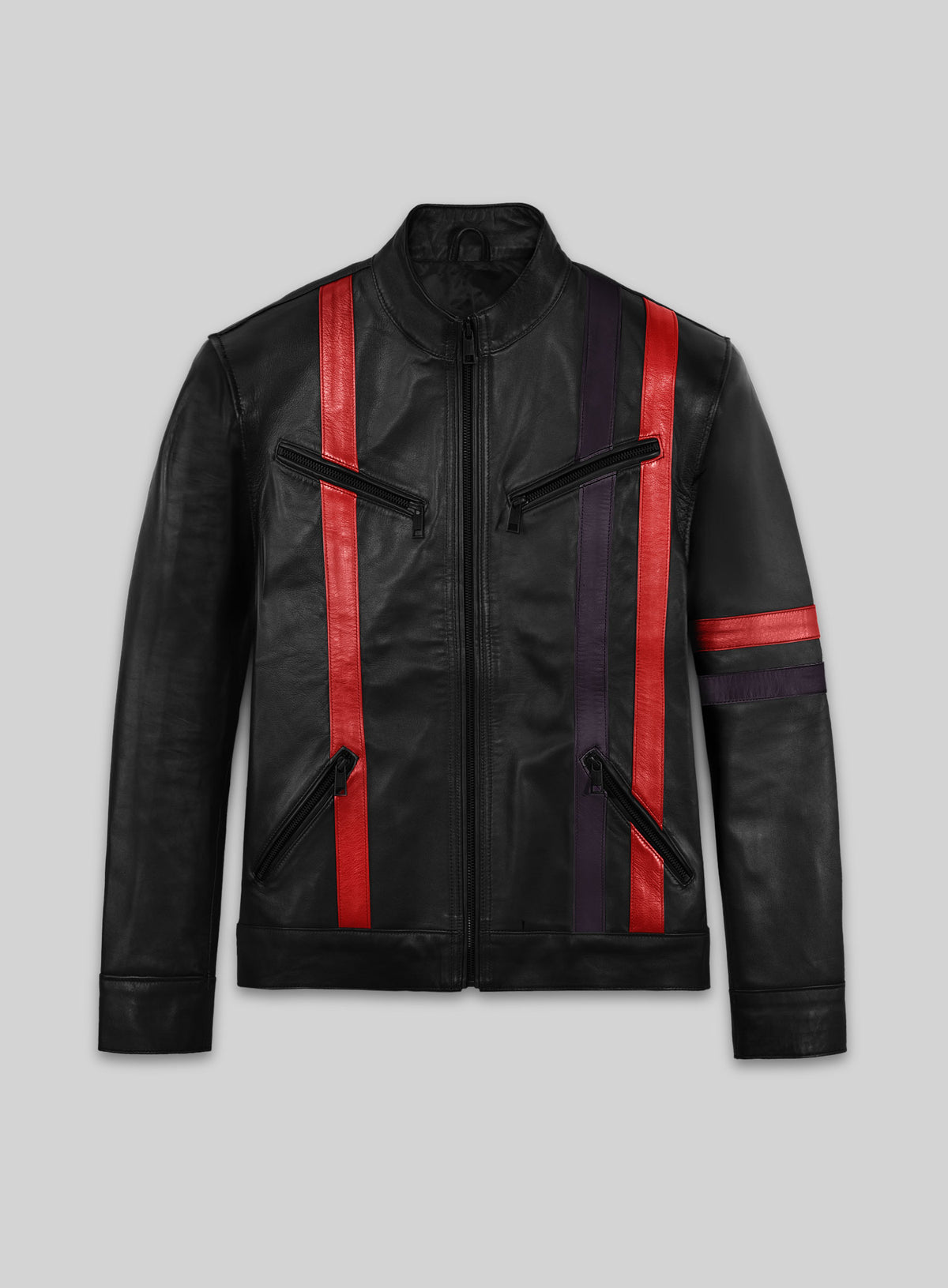 Red Striped Leather Jacket #97