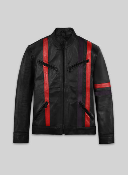 Red Striped Leather Jacket #97