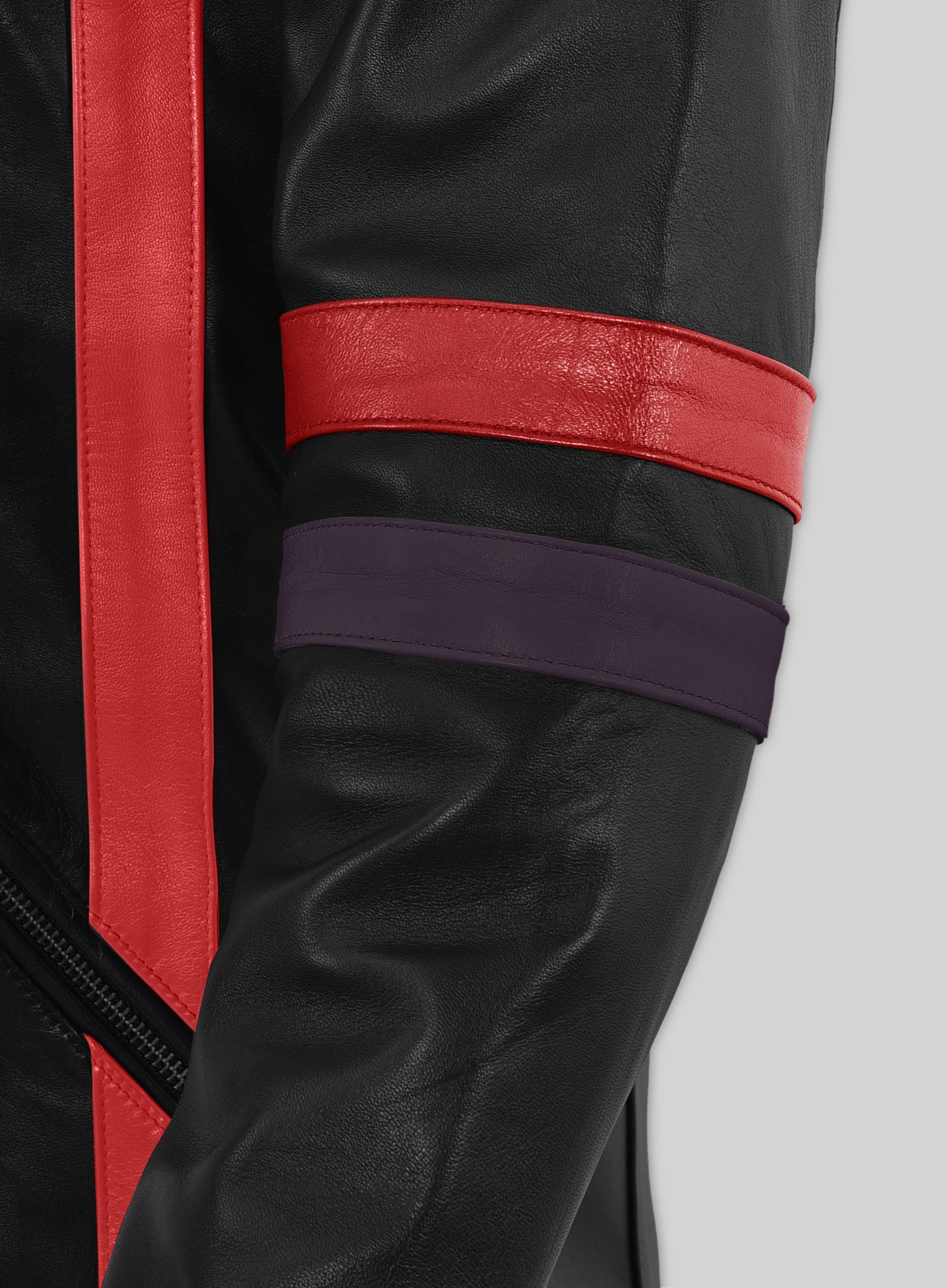 Red Striped Leather Jacket #97
