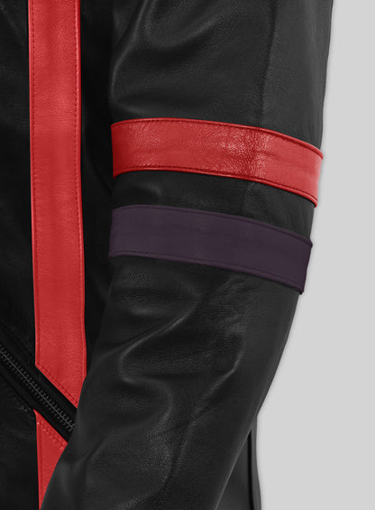 Red Striped Leather Jacket #97