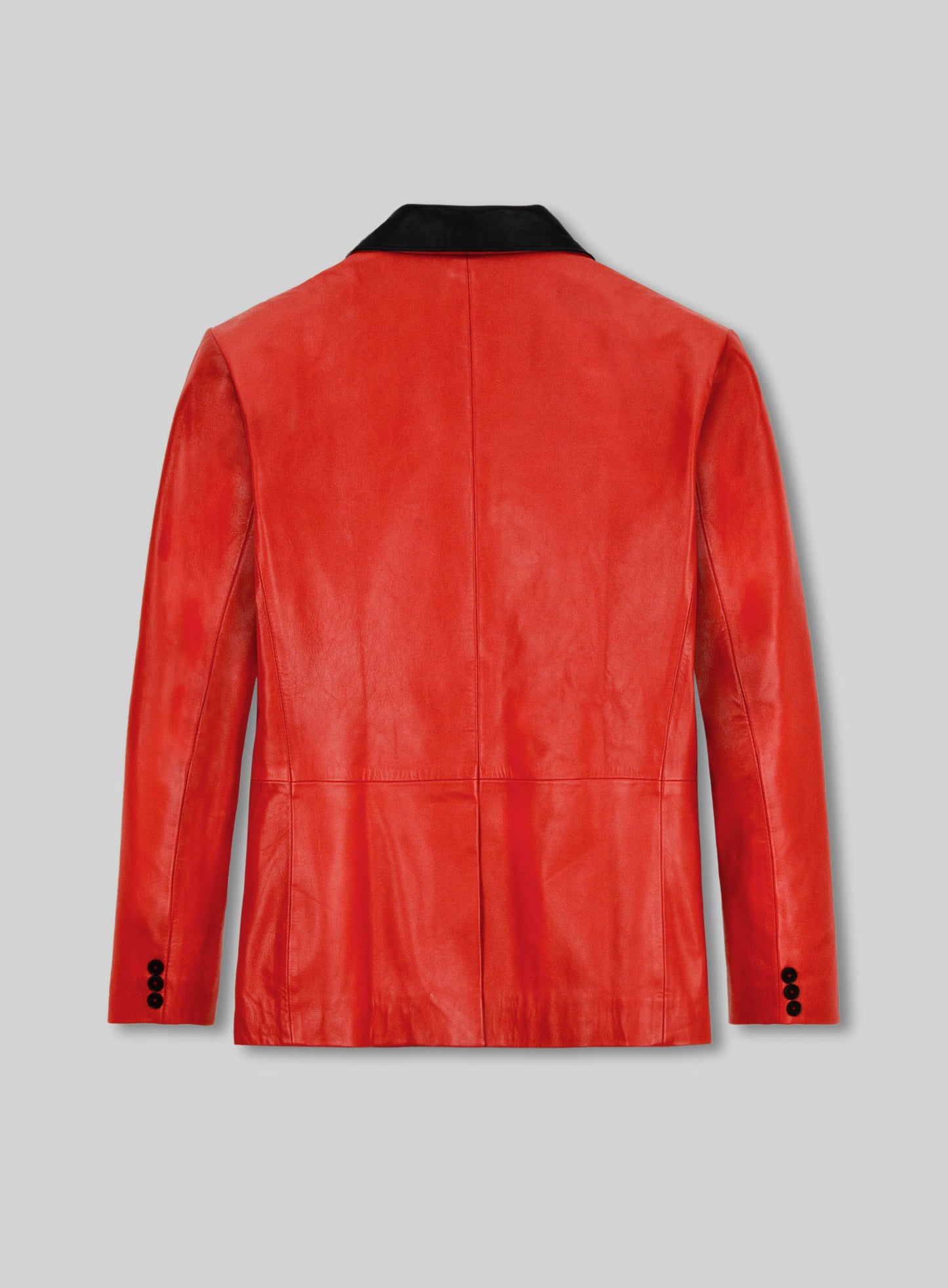 Red Hampton Leather Blazer