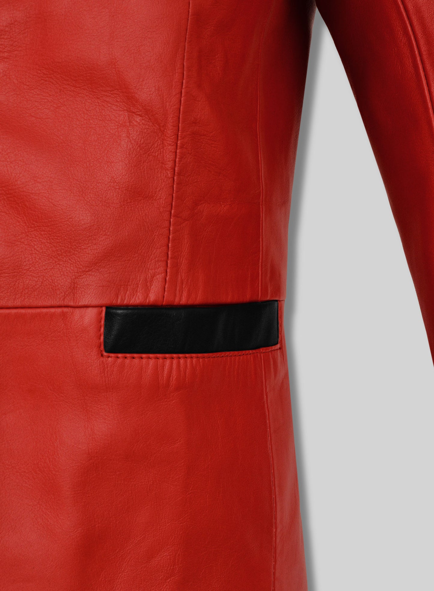 Red Hampton Leather Blazer