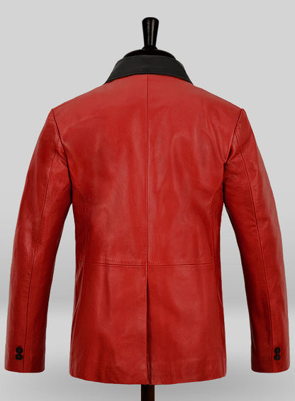 Red Hampton Leather Blazer - LeatherCult