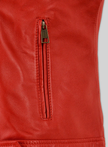 Red Katy Perry Leather Jacket