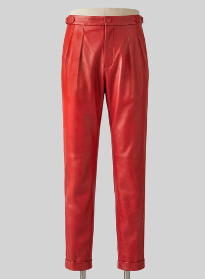 Red Leather Gurkha Pant