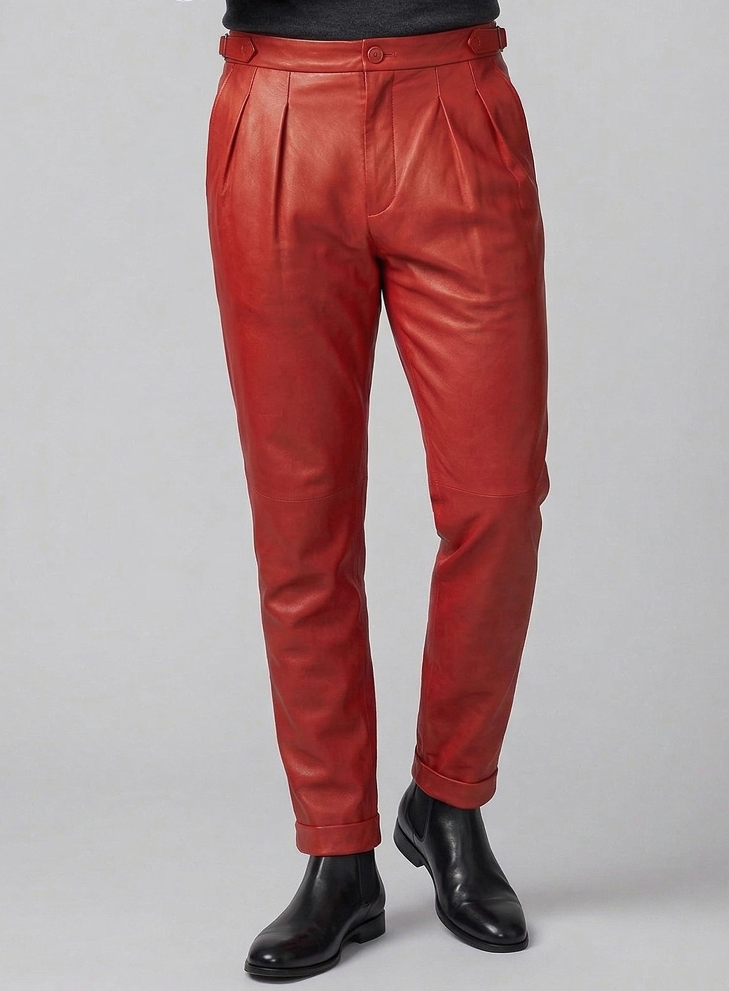 Red Leather Gurkha Pant